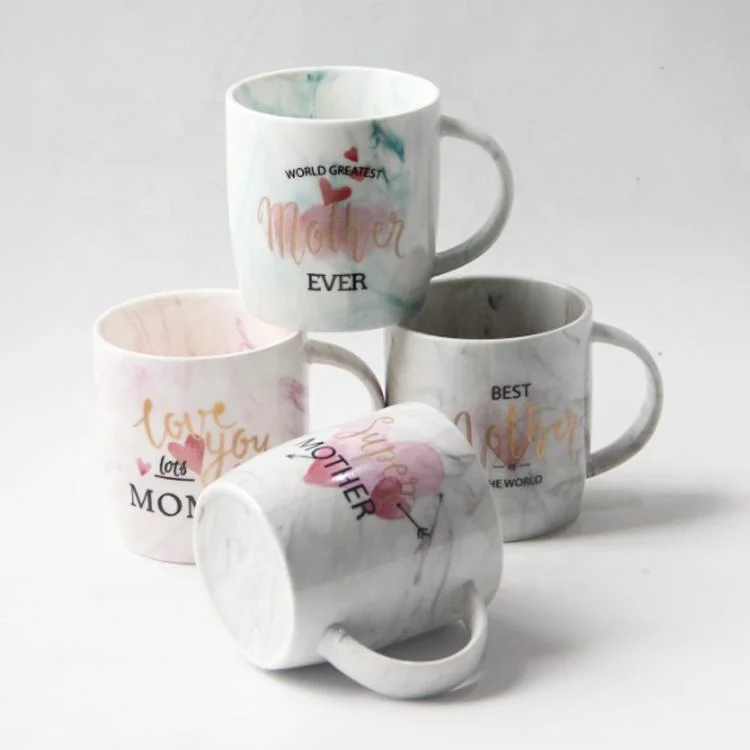14oz marble Design Porcelain Magic Cup Mother′s Day Gifts Printing Couple Ceramic Mugs Color Change Coffee Mug Customized