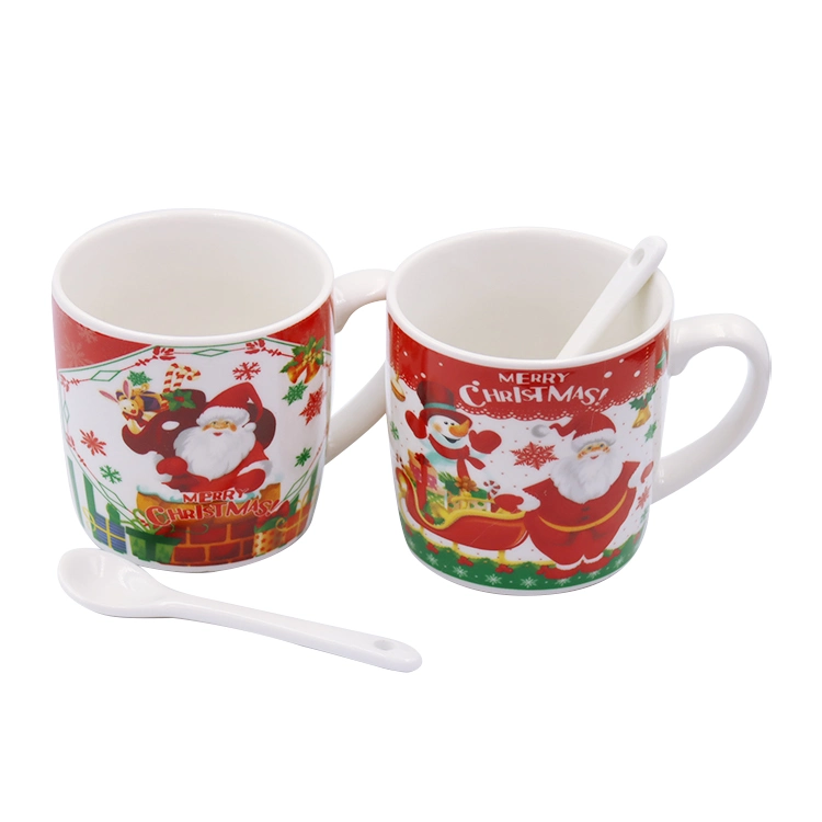 Ceramic Mug Santa Christmas Coffee Cup Mug with Gift Box