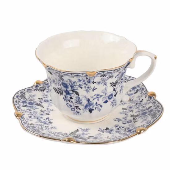 European Ceramic Coffee Mug Flower and Bird Bone Coffee Cup Tea Cup