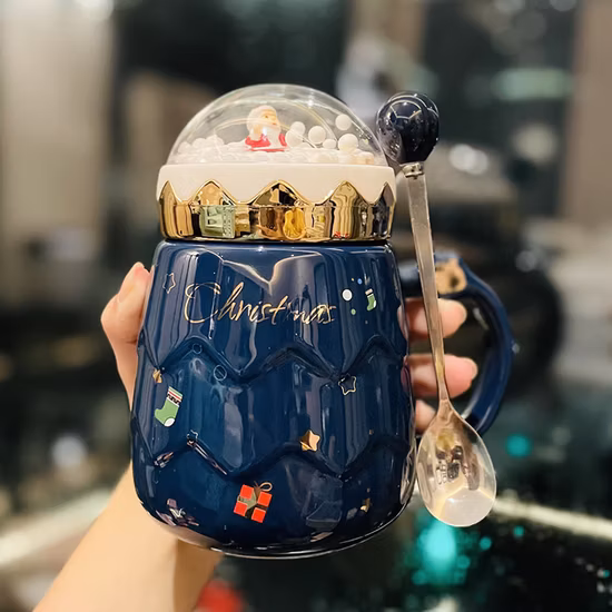 Keramiktasse, Weihnachtsmann-Kaffeetasse, mit Geschenkbox
