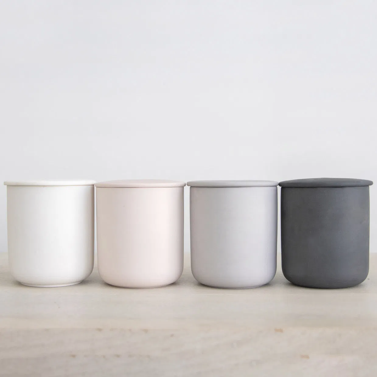 Musteranpassung Nordic Matte Candle Jar Benutzerdefinierter Keramik-Kerzenbecher mit Deckel